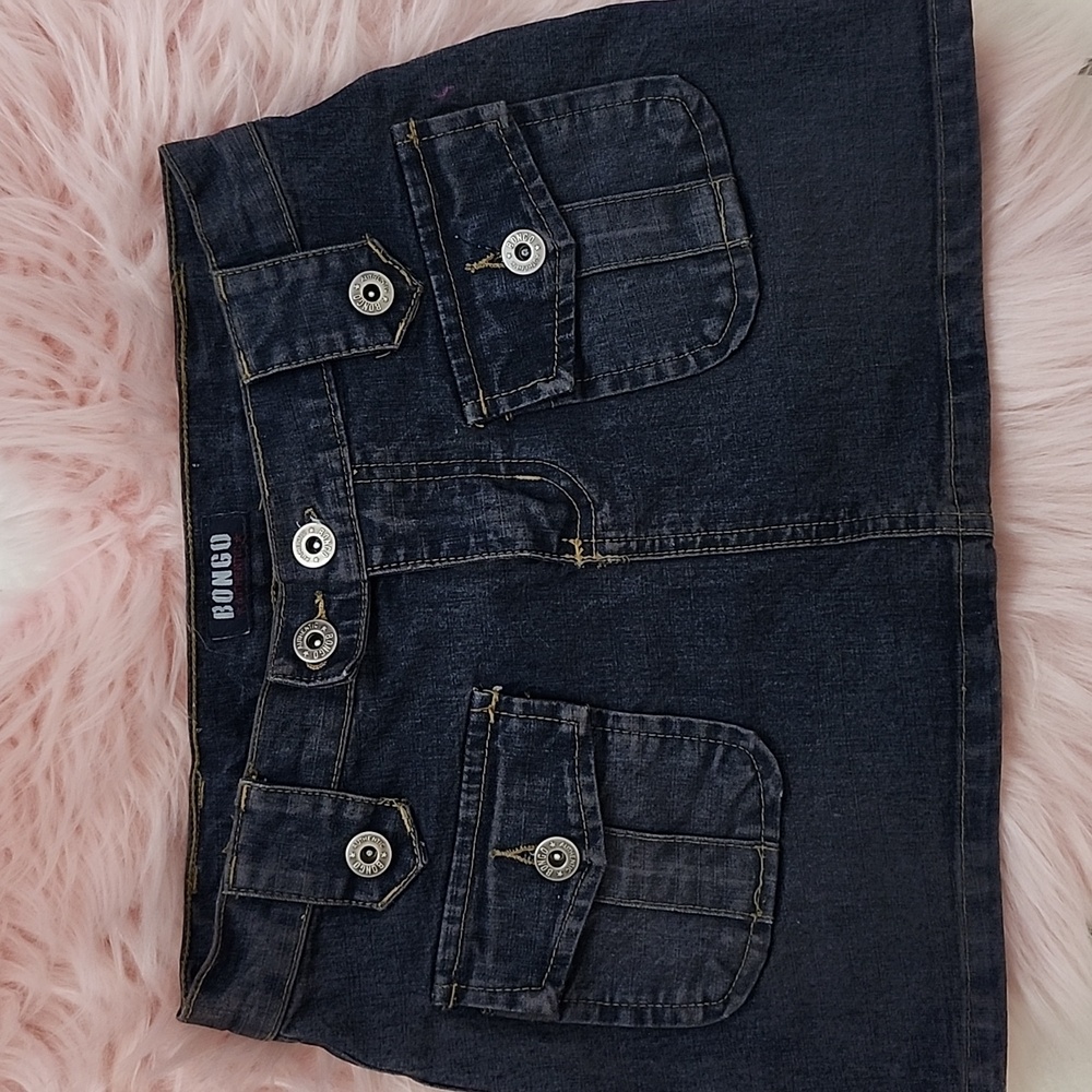 VINTAGE Y2K!! NWOT BONGO DENIM MICRO-MINI SKIRT-0